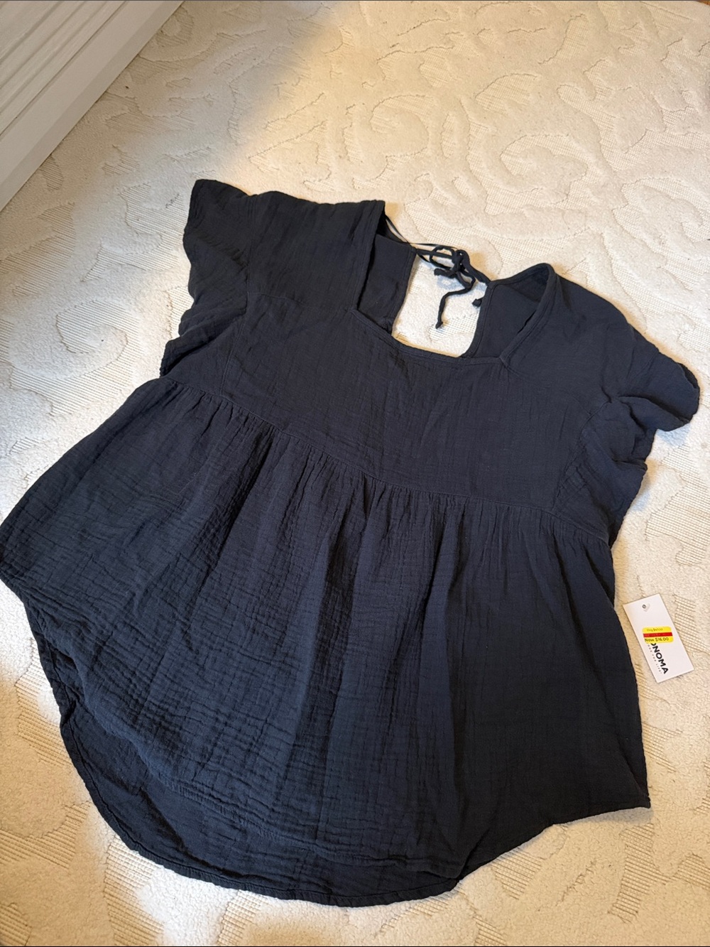 Maternity Women's Black Smocked Top